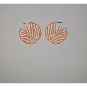 Colombo Cutout Orange Coated Hoop Earrings Tropical Floral Boho Festival Cruise